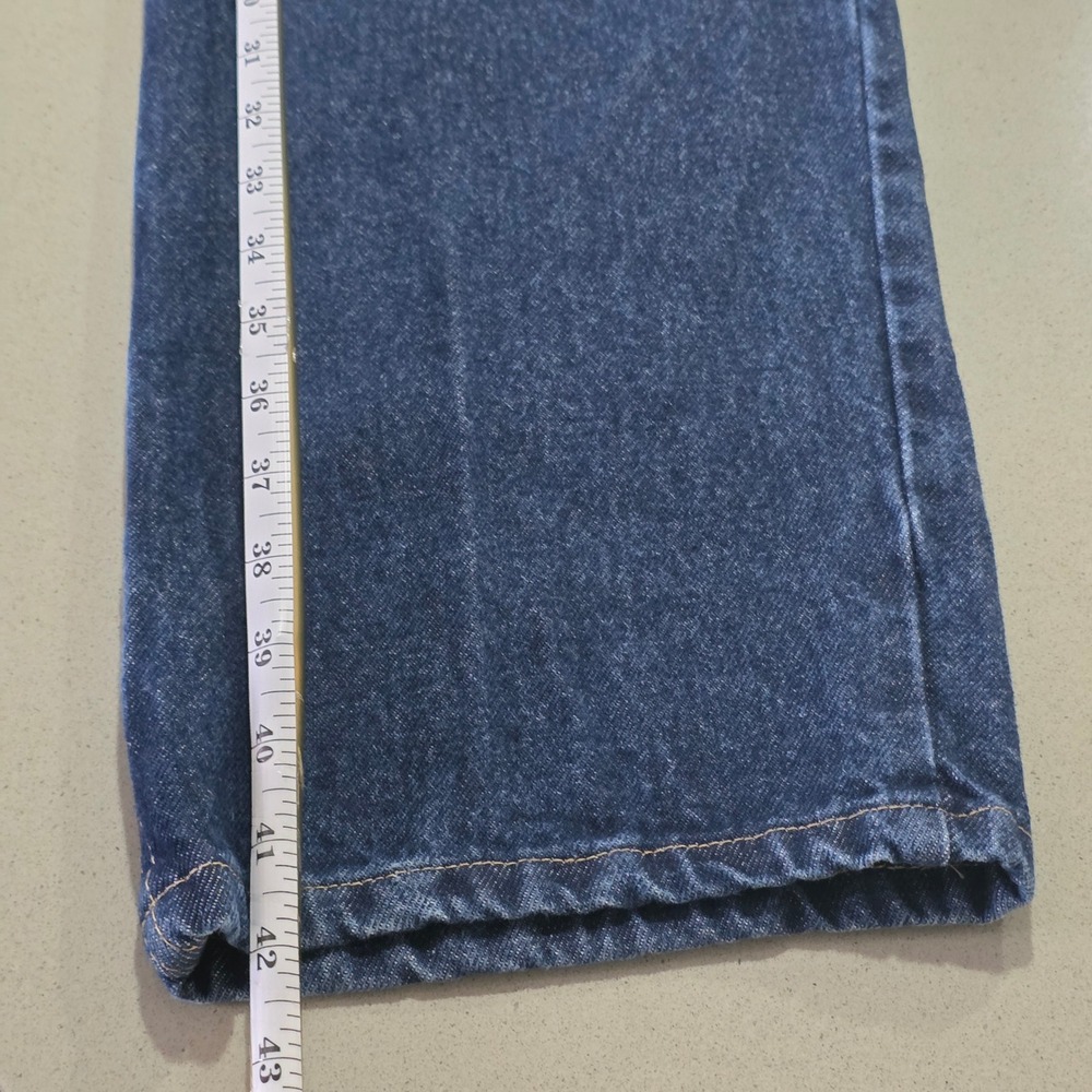 Wrangler Regular Fit Mens Jeans 42x30 Dark Wash Blue Denim 96501MR Cotton - Picture 5 of 9
